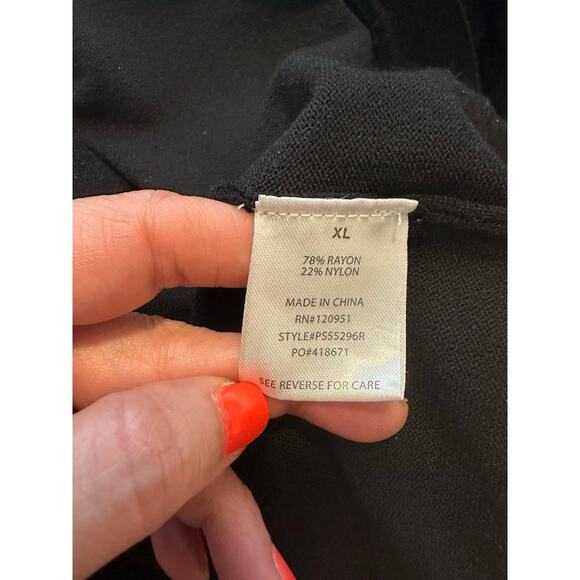 Pinque black cropped 3/4 sleeves open front cardigan size XL - Picture 4 of 9